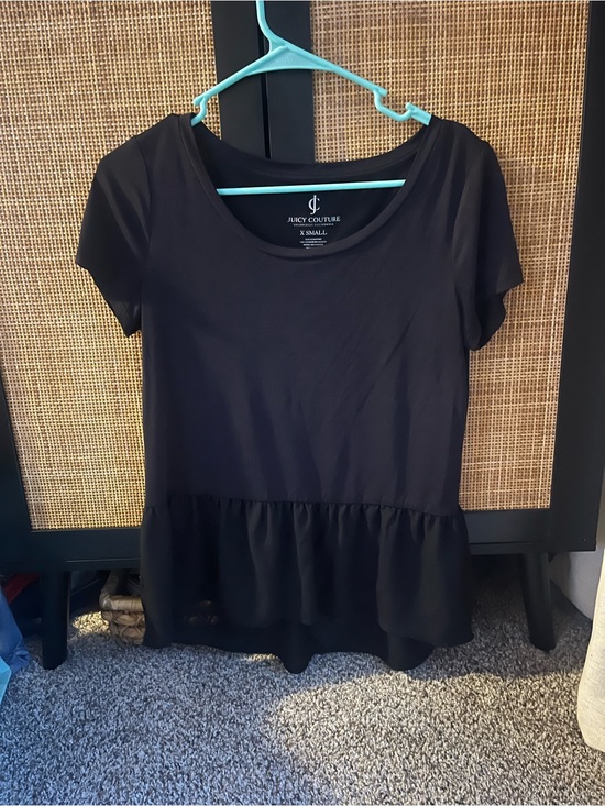 Juicy Couture Tops - Juicy Couture Black Short-Sleeve Peplum Tee